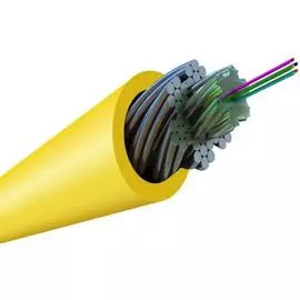 Кабель волоконно-оптический 9/125, 4 волокна Hyperline FO-AWS1-IN-9-4-LSZH-YL одномодовый, супергибкий, бронированный, волокна в канате из стальных пр