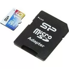 Карта памяти 16GB Silicon Power SP016GBSTHBU1V20SP UHS-1 MicroSD Card16GB Elite /class 10 Retail pack w/ adaptor (Colorful)