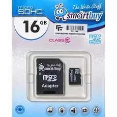 Карта памяти 16GB SmartBuy SB16GBSDCL10-01 micro SDHC class 10 (SD адаптер)