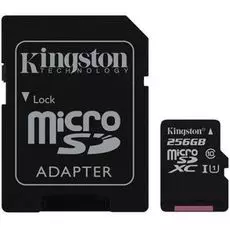 Карта памяти 256GB Kingston SDCS/256GB MicroSDXC Class 10 Canvas Select UHS-I U1 (80 MBb/s) + SD адаптер