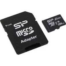 Карта памяти MicroSDXC 256GB Silicon Power SP256GBSTXBU1V10SP Elite class 10 UHS-I U1 (SD адаптер)