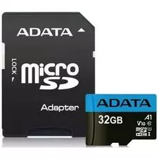 Карта памяти 32GB ADATA AUSDH32GUICL10A1-RA1 microSDHC Class 10 UHS-I A1 100/20 MB/s (SD адаптер)