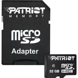 Карта памяти 32GB Patriot PSF32GMCSDHC10 microSDHC Class10 LX with adaptor