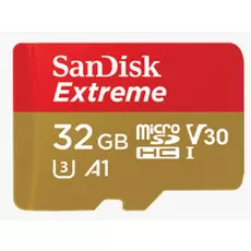 Карта памяти 32GB SanDisk SDSQXAF-032G-GN6AA Extreme + SD Adapter for Action Sports Cameras - works with GoPro Messaging - 100MB/s A1 C10 V30 UHS-I U3