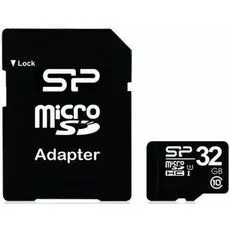 Карта памяти 32GB Silicon Power SP032GBSTH010V10SP SDHC MicroSD Card32GB class 10 Retail pack w/ adaptor