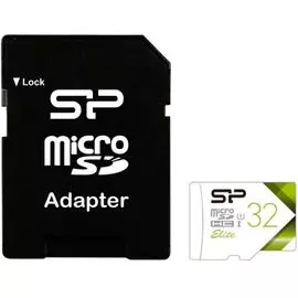 Карта памяти 32GB Silicon Power SP032GBSTHBU1V21SP Elite microSDHC Class 10 UHS-I (SD адаптер) Colorful