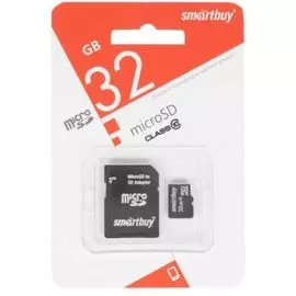 Карта памяти 32GB SmartBuy SB32GBSDCL10-01LE Class 10, SD адаптер