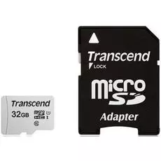 Карта памяти 32GB Transcend TS32GUSD300S-A microSDHC Class 10 U1 300S + адаптер