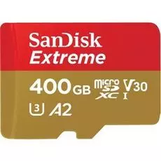 Карта памяти 400GB SanDisk SDSQXA1-400G-GN6MA Extreme microSDXC + SD Adapter + Rescue Pro Deluxe 160MB/s A2 C10 V30 UHS-I U6