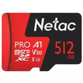 Карта памяти 512GB Netac NT02P500PRO-512G-S MicroSDXC P500 Extreme Pro V30/A1/C10 up to 100MB/s