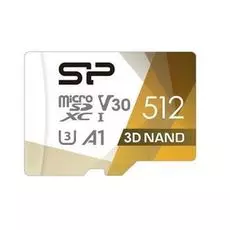 Карта памяти 512GB Silicon Power SP512GBSTXDU3V20AB Superior Pro A1, microSDXC Class 10 UHS-I U3 Colorful 100/80 Mb/s (SD адаптер)