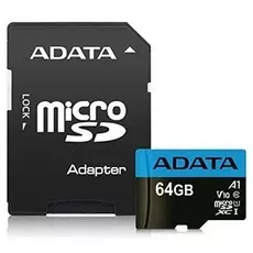 Карта памяти 64GB ADATA AUSDX64GUICL10A1-RA1 microSDXC Class 10 UHS-I A1 100/25 MB/s (SD адаптер)