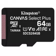Карта памяти 64GB Kingston SDCS2/64GBSP microSDXC Canvas Select Plus 100R A1 C10 Single Pack w/o ADP