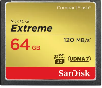 Карта памяти CompactFlash 64GB SanDisk SDCFXSB-064G-G46 Extreme CF 120MB/s, 85MB/s write, UDMA7