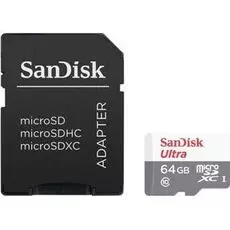 Карта памяти 64GB SanDisk SDSQUNS-064G-GN3MA microSDXC Class 10 Ultra Android (SD адаптер) 80MB/s