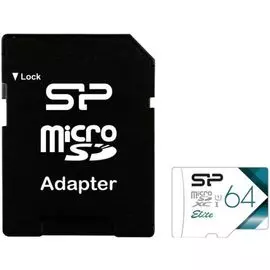 Карта памяти MicroSDXC 64GB Silicon Power SP064GBSTXBU1V21SP Elite Class 10 UHS-I (SD адаптер) Colorful