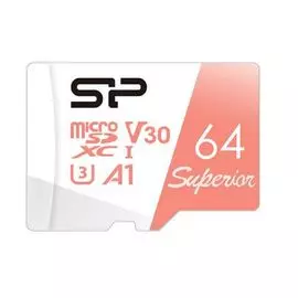 Карта памяти 64GB Silicon Power SP064GBSTXDV3V20 Superior A1 Class 10 UHS-I U3 100/80 Mb/s