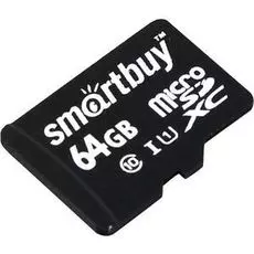 Карта памяти 64GB SmartBuy SB64GBSDCL10-00 MicroSDXC, Сlass 10, UHS-I без адаптера