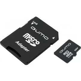 Карта памяти MicroSDHC 8GB Qumo QM8GMICSDHC10U1 Class 10, SD adapter, UHS-I