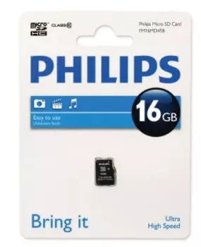 Карта памяти MicroSDHC 16GB Philips FM16MD45B/97 Class 10