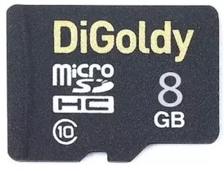 Карта памяти MicroSDHC 8GB DiGoldy DG008GCSDHC10-W/A-AD Class 10 без адаптера