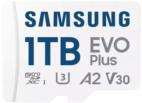 Карта памяти MicroSDXC 1024GB Samsung MB-MC1T0SA EVO Plus V30 A2 + adapter