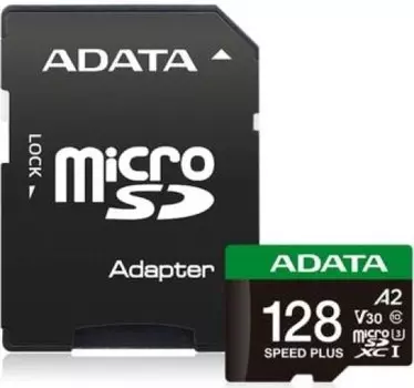 Карта памяти MicroSDXC 128GB ADATA UD128GUI3V30A2SP-RA1 Class 10 UHS-I U3 V30 A2 160/140 MB/s (SD адаптер)