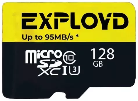 Карта памяти MicroSDXC 128GB Exployd EX128GCSDXC10UHS-1-ElU3 w Class 10 Premium UHS-I U3 (95 Mb/s) без адаптера