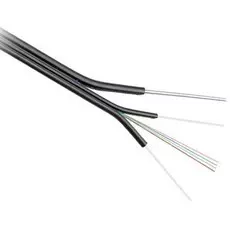Кабель волоконно-оптический Lanmaster LAN-OFC-FUF4-S7-LS-T универсальный FTTH Drop с тросом, плоский, FRP, PE, 4 волокна, SM G657, черный