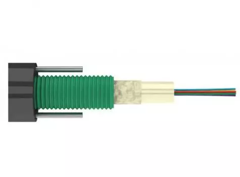 Кабель волоконно-оптический Lanmaster LAN-OFC-GYXTW04M22 бронированный гофр.стал.лентой GYXTW, 2,7кН, PE, внешний, 4 х OM2