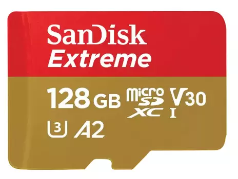 Карта памяти MicroSDXC 128GB SanDisk Extreme Class 10 UHS-I A2 C10 V30 U3 170MB/s