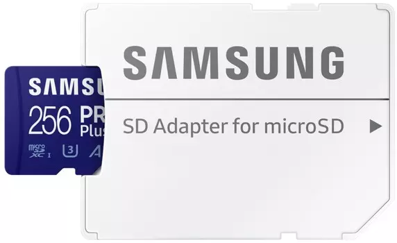Карта памяти MicroSDXC 256GB Samsung MB-MD256KA/APC PRO Plus U3 A2 V30 UHS-I + SD Adapter 160/120MB/S