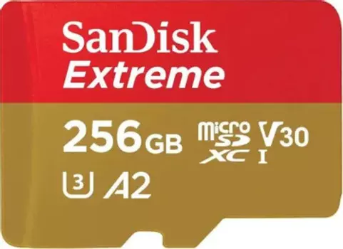 Карта памяти MicroSDXC 256GB SanDisk Extreme SDSQXAV-256G-GN6MA Class 10 UHS-I U3 190/130MB/s