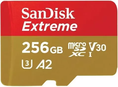 Карта памяти 256GB SanDisk SDSQXAV-256G-GN6MN Micro SecureDigital Class 10 UHS-I A2 C10 V30 U3 Extreme 190MB/s