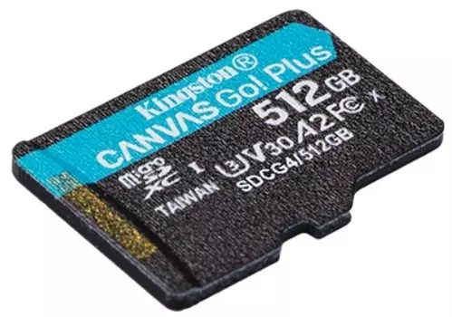 Карта памяти MicroSDXC 512GB Kingston SDCG4/512GBSP Go Plus G4 200R V30
