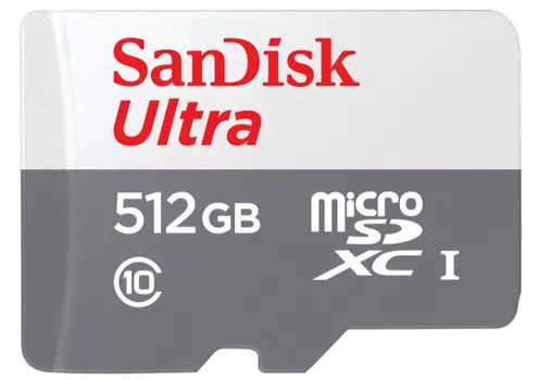 Карта памяти 512GB SanDisk SDSQUNR-512G-GN3MN Ultra microSDXC C10 U1 UHS-I 100MB/S, без адаптера