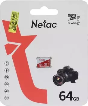 Карта памяти MicroSDXC 64GB Netac NT02P500ECO-064G-S P500 Eco Class 10 UHS-I без адаптера