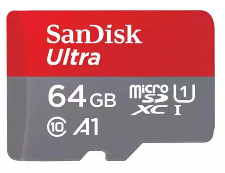 Карта памяти MicroSDXC 64GB SanDisk SDSQUAB-064G-GN6MN Ultra Class 10, UHS-I, R 140 МБ/с, без адапте
