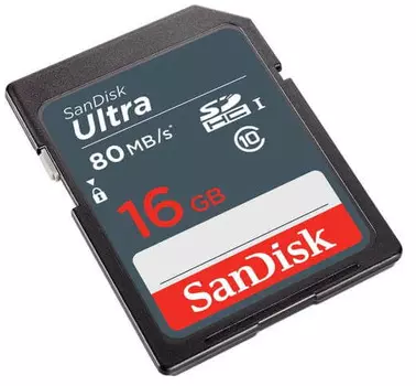 Карта памяти SDHC 16GB SanDisk Ultra Class 10 UHS-I 80MB/s