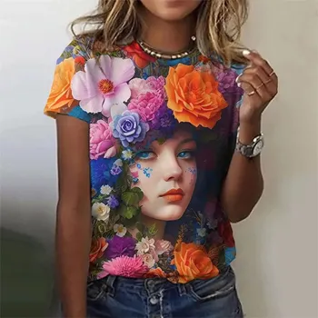 Harajuku модные женские футболки летние топы с коротким рукавом 3D милые девушки принт большие женские футболки с круглым вырезом повседневные футболки блузки S