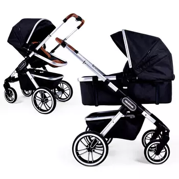 Коляска 2 в 1 Trio alu/black melange TEUTONIA