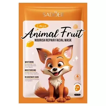 SADOER Маска для лица Animal Fruit питательная восстанавливающая с лимоном