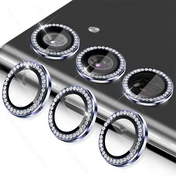 Кольцо для камеры Bling 3D Diamond Metal с защитой для Samsung Galaxy A55 A35 A25 A15 A05 5G, защитный колпачок из сплава HD из закаленного стекла For Samsung A05 4G