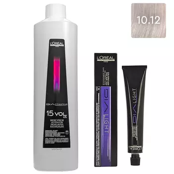 L'Oreal Professionnel Набор Краситель без аммиака Dia Light 10.12, 50 мл + Оксидент 4,5% (15 vol.), 1000 мл (L'Oreal Professionnel, Окрашивание)