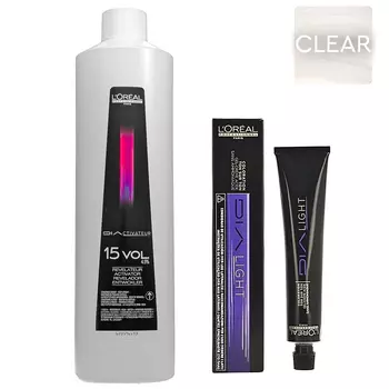 L'Oreal Professionnel Набор Краситель без аммиака Dia Light Clear, 50 мл + Оксидент 4,5% (15 vol.), 1000 мл (L'Oreal Professionnel, Окрашивание)