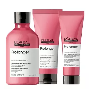L'Oreal Professionnel Набор Pro Longer для длинных волос (Шампунь, 300 мл + Кондиционер, 200 мл + Термозащита, 150 мл) (L'Oreal Professionnel, Уход за волосами)