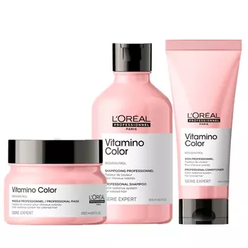 L'Oreal Professionnel Набор Vitamino Color для окрашенных волос (Шампунь, 300 мл + Кондиционер, 200 мл + Маска, 250 мл) (L'Oreal Professionnel, Уход за волосами)