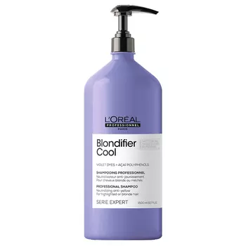 L'Oreal Professionnel Шампунь Blondifier Cool для нейтрализации желтизны холодных оттенков блонд, 1500 мл (L'Oreal Professionnel, Уход за волосами)