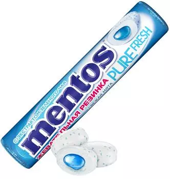 Жевательная резинка Mentos Pure Fresh Свежая мята 15.5г