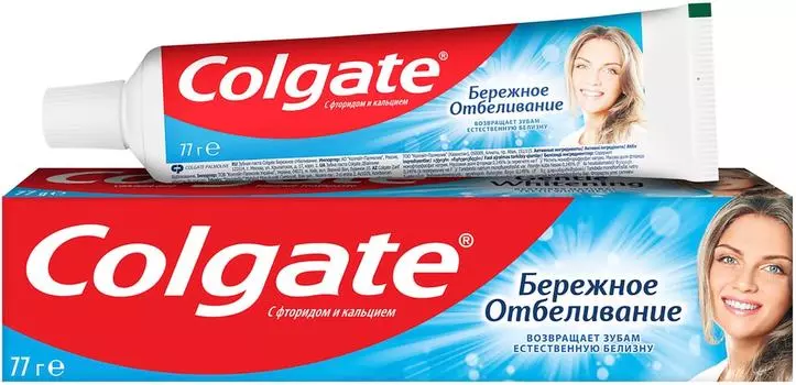 Зубная паста Colgate Бережное отбеливание с фтором и кальцием 50мл
